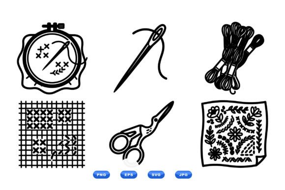 Hand Embroidery SVG Icons