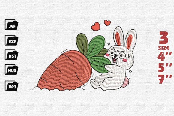 Kawaii Bunny Carrot Embroidery Review