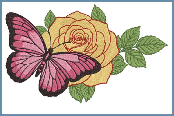 Pink Butterfly and Rose Embroidery Review