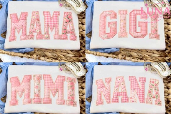 Pink Faux Embroidery Mama Gigi PNG Review