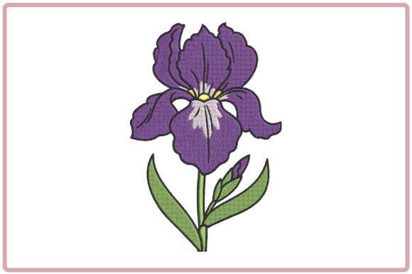 Purple Iris Flower Embroidery Design Review