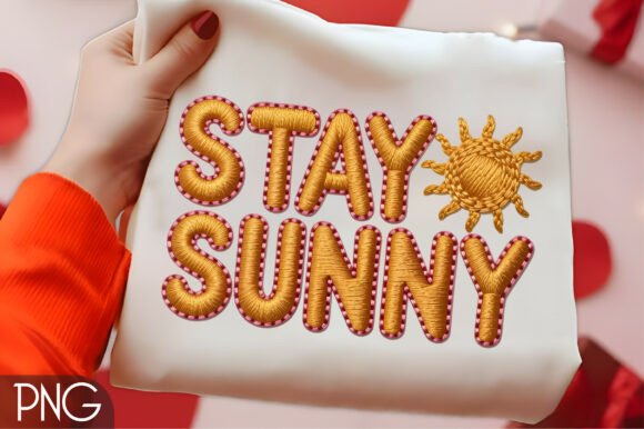 Stay Sunny Embroidery PNG Design: A Seller's Perspective
